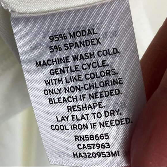 Nordstrom Long Sleeve Modal Tee Ivory Halogen White Size XL Minimal Top NEW NWOT - Picture 7 of 9